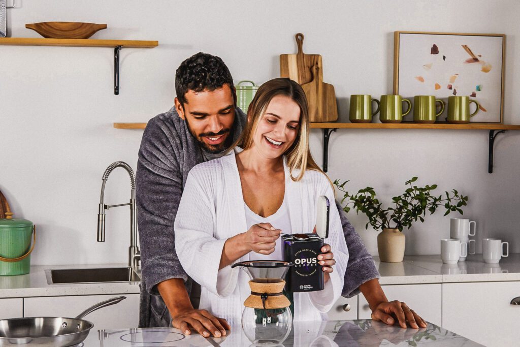 Fiber-based cartons for coffee. 