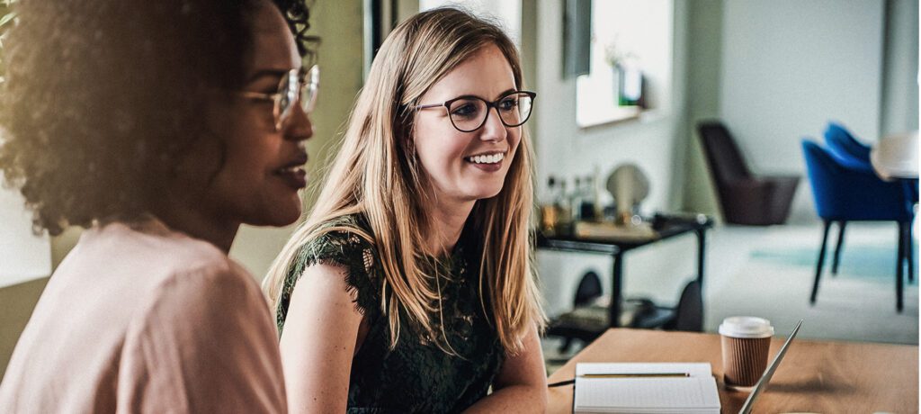 A woman in a meeting