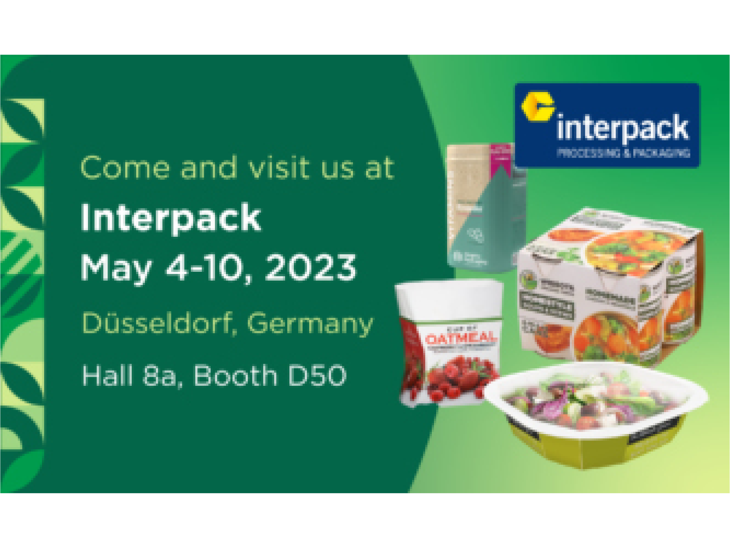 Request your free pass and join us at interpack 2023 in Düsseldorf, Germany to see our fiber-based, future-ready packaging.