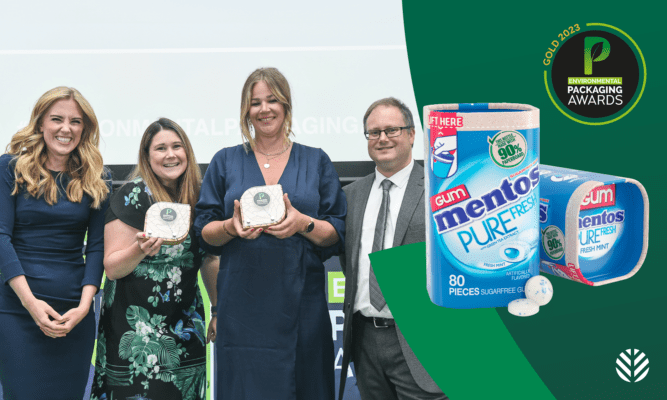 Image shows the Perfetti Van Melle team accepting an award for Boardio