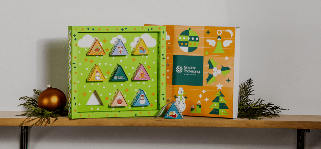 A display of a seasonal calendar packaging
