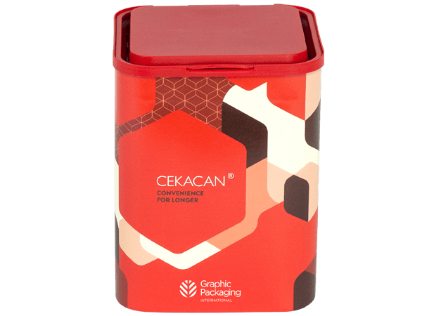 Offering a hinged lid for easy pouring, Cekacan™ is a fiber-based alternative to rigid plastic containers and is ideal for dry goods and powdered applications.