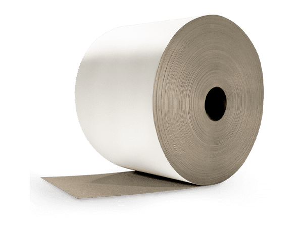 Roll of coated recycled paperboard (CRB)