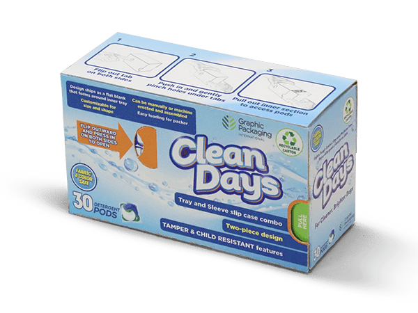 CleanClose laundry detergent packaging