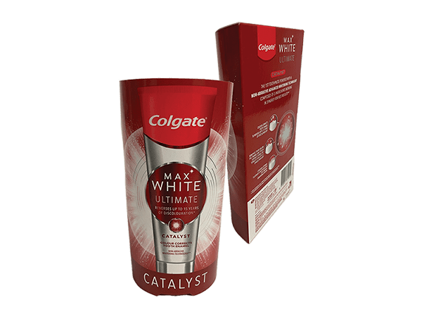 New Colgate Max White Ultimate Toothpaste paper packaging