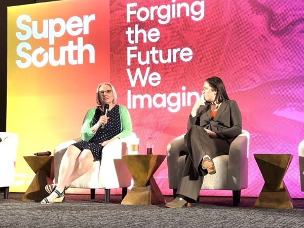 Michelle Fitzpatrick, vice president and chief sustainability officer for Graphic Packaging International, speaks on a panel at Super South 2025: “Future Forward: Global Corporations Advancing Sustainability Goals.”