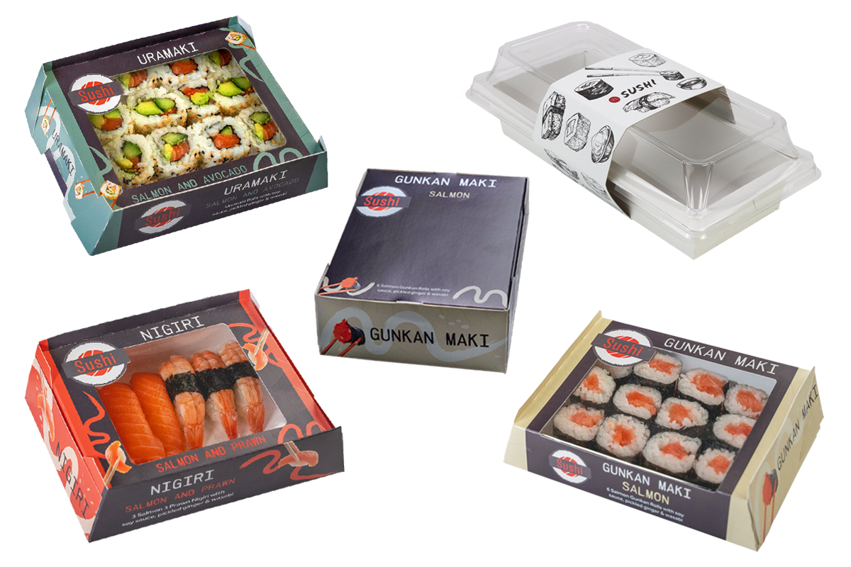 Paperboard Sushi Trays and Cartons