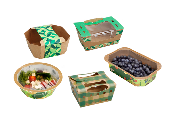 Image shows a range of fresh produce packaging formats