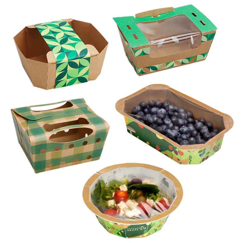 Image shows a range of fresh produce packaging formats