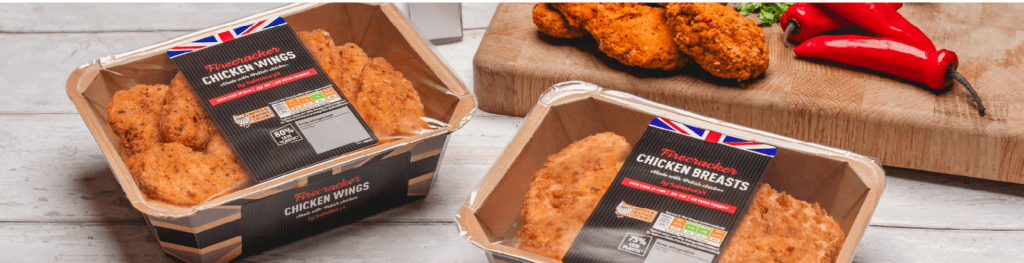 PaperSeal Shape tray with chicken on a kitchen counter