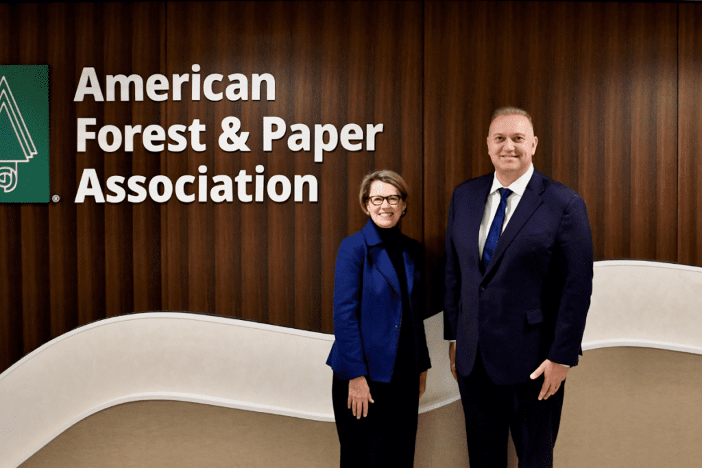 Robbert Rietbroek, president and CEO at Graphic Packaging International, and Heidi Brock, president and CEO of the American Forest and Paper Association (AF&PA)