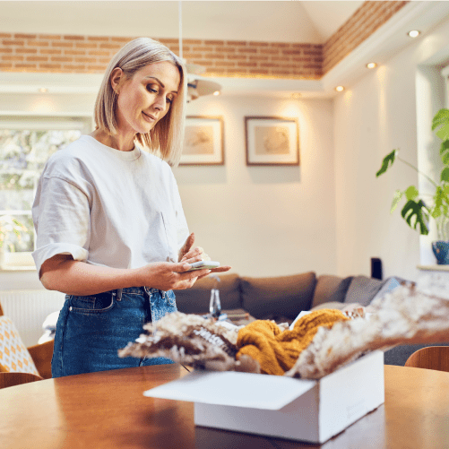 Someone returning a parcel