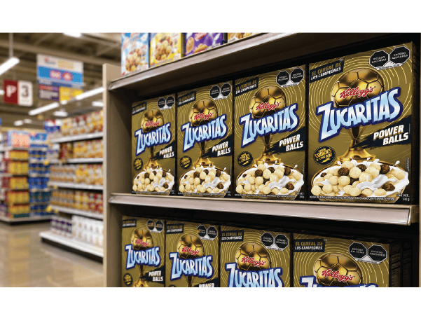 Zucaritas Power Balls cereal on a store shelf