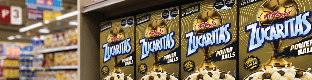 Zucaritas Power Balls cereal on a store shelf