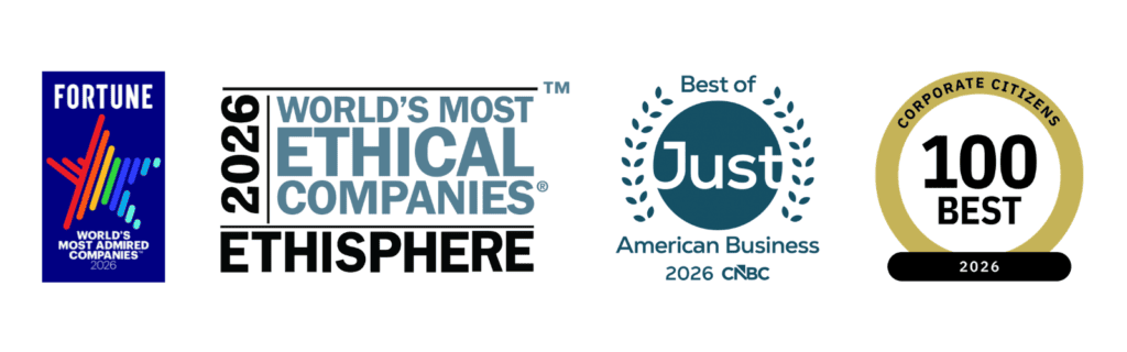 Graphic Packaging awards and recognition, including Fortune World's Most Admired Companies 2026, Ethisphere World's Most Ethical Companies 2026, Just Capital Best of American Business 2026, and 3BL 100 Best Corporate Citizens 2026